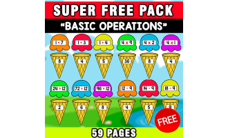 SUPER FREE PACK | BASIC OPERATIONS MATCHING GAME | 59 PAGES