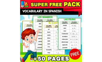 SUPER FREE PACK | Complete the vocabulary IN SPANISH
