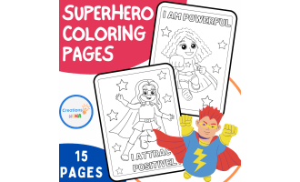 Superhero Positive Affirmations Coloring Pages