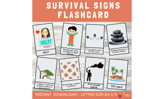 Survival Signs Flashcard | 30 Essential Visual Survival Signs For Kids