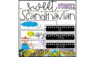 Sweet Scandinavian Modern Classroom File, Copy, Grade Labels