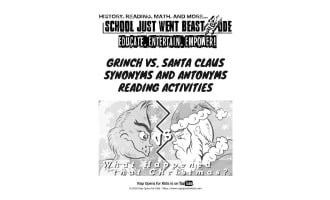 Synonyms and Antonyms Activities: Grinch vs. Santa Claus | Passage with Questions
