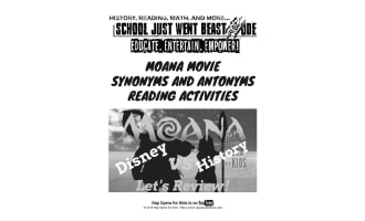 Synonyms and Antonyms Activities: Moana Movie | Passage with Questions
