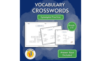 SYNONYMS CROSSWORDS: Vocabulary Building & Word Meaning Practice!!