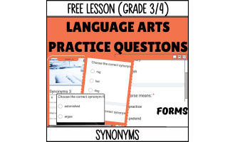Synonyms Sample - Vocabulary Grade 3-4 (Forms)