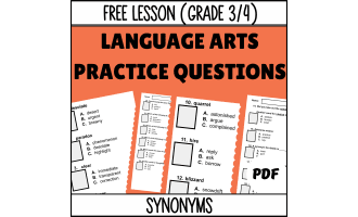 Synonyms Sample - Vocabulary Grade 3-4 (PDF)