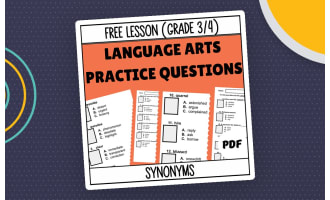 Synonyms Sample - Vocabulary Grade 3-4 (PDF)