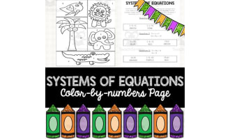 Systems of Equations Color by Number Worksheet
