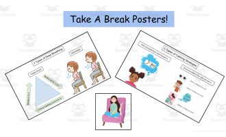 Take A Break or Reset (Calm Down) Posters for calm down areas in the classroom