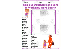 Take our Daughters and Sons to Work Day Word Search