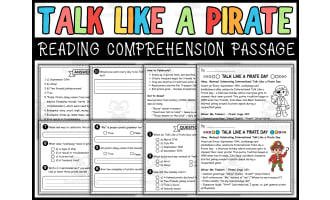 Talk Like a Pirate Day Passage | Reading Comprehension activity