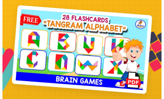 TANGRAM ALPHABET ABC | 26 Flashcards