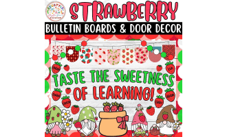 Taste the Sweetness: Strawberry Bulletin board And door Decor kit
