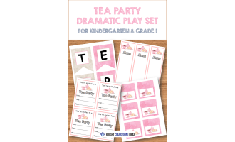 Tea Party Dramatic Play Set for Kindegarten & Grade 1
