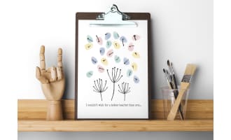 Teacher Appreciation Gift – Thumbprint Art Card