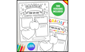 Teacher Appreciation Week Printable Spanish Thank You Gift