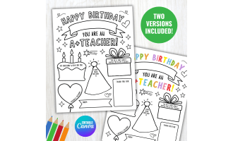 Teacher Birthday Card, Teacher Appreciation Birthday Card for Teachers