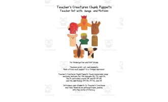 Teacher’s Creatures Chunk Puppets | Teacher Set with Stories and Motions