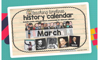 Teaching Timelines History Calendar - March