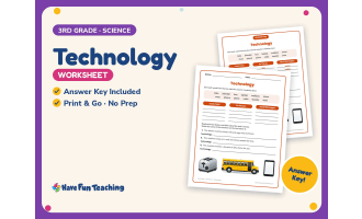 Technology Worksheet – 3rd Grade Science Practice + Answer Key