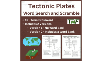 Tectonic Plates Crossword Puzzle Review Activity