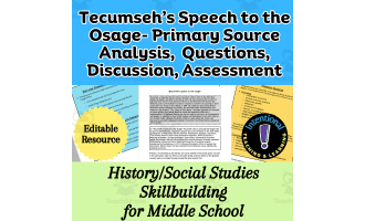 Tecumseh's Speech to the Osage- Analysis, Questions, Assessment