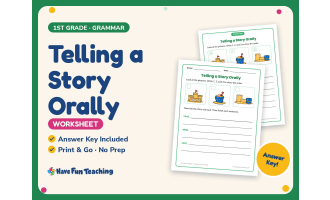Telling a Story Orally Worksheet – 1st Grade Speaking and Listening