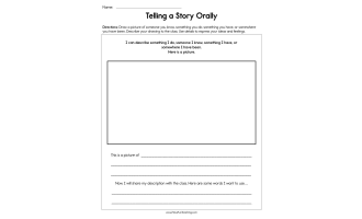 Telling a Story Orally Worksheet