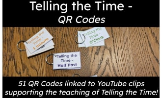 Telling the Time QR Codes (hour to nearest minute to elapsed time)