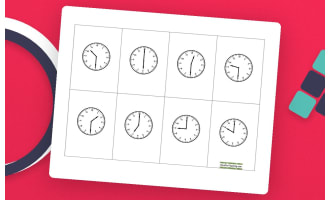 Telling Time Half Hour Clock BINGO