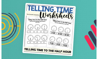 Telling Time to the Half Hour Worksheets