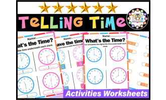Telling Time Worksheets |Telling Time to the Minute |Memory Match Math