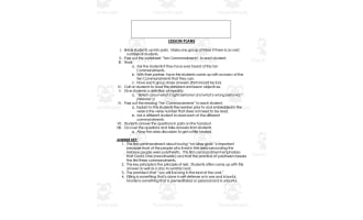 Ten Commandments Worksheet and Lesson