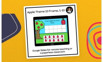 Ten Frame, 1-10. Apple Theme Google Slides