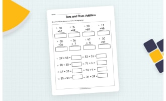 Tens and Ones Adding Worksheet