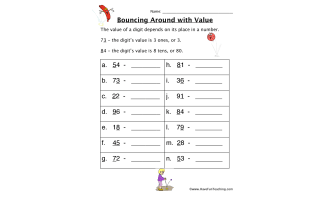 Counting Tens and Ones Math Worksheet by Teach Simple