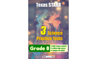 Texas STAAR Pack of 3 Science Practice Tests for Grade 8