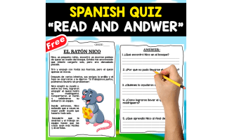 TEXT COMPREHENSION IN SPANISH | El ratón Nico