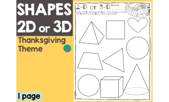 Thanksgiving 2D or 3D Shapes