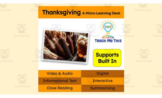 Thanksgiving: A Micro-Learning Deck | Reading Activities