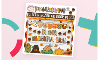 Thanksgiving Acron Bulletin Board or Door Decor Kit | In Our Thankful