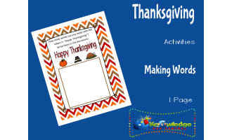 Thanksgiving Activities: Making Words