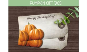 Thanksgiving Gift Tags, Pumpkin Party Favors, Teacher Thank you Notes