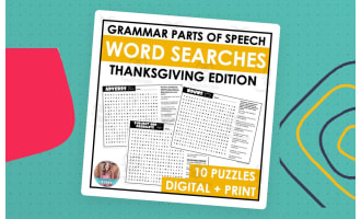 Thanksgiving Grammar Word Search Packet