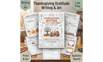 Thanksgiving Gratitude Writing Craft | Thankful Fall Bulletin Board