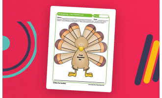 Thanksgiving I am Thankful List Worksheet
