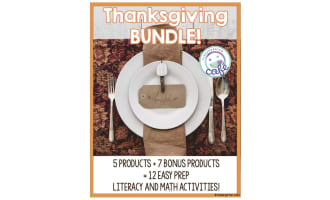 Thanksgiving Literacy and Math Activity Bundle