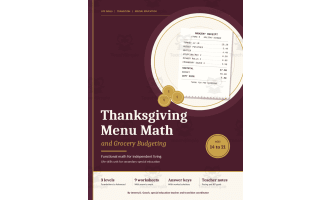 Thanksgiving Menu Math and Grocery Budgeting Life Skills