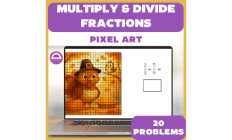 Thanksgiving Multiplying & Dividing Fractions Pixel Art Math Activity