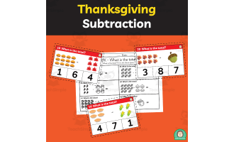 Thanksgiving Task cards Subtraction 0-20